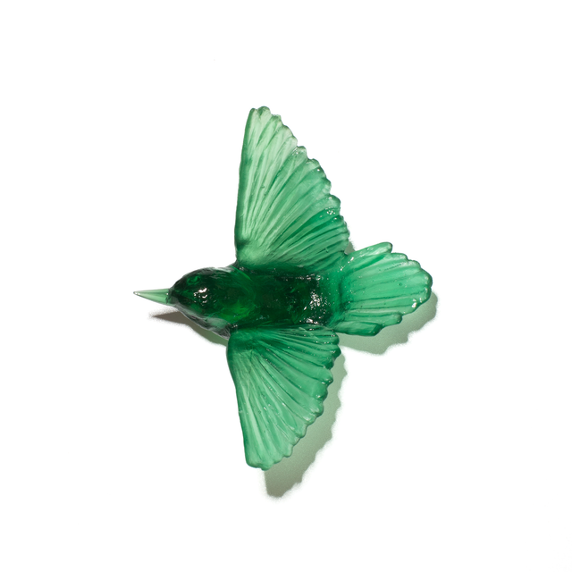 LUKE JACOMB STUDIO Cast Glass Bird - Tomtit Emerald