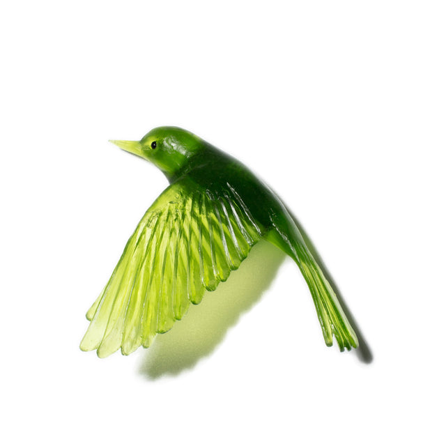 LUKE JACOMB STUDIO Cast Glass Bird - Whitehead Olive