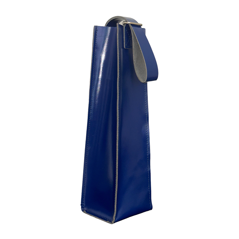 GOODJOB Wine Holder Bag Towering - Leather Blue