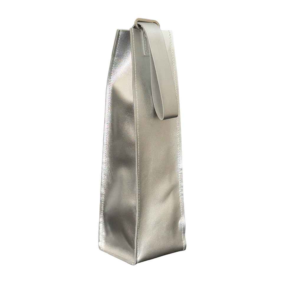 GOODJOB Wine Holder Bag Towering - Leather Silver