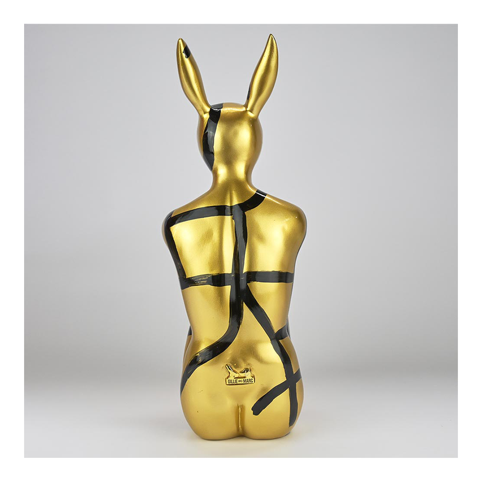 GILLIE AND MARC Resin Sculpture - Splash Pop City Bunny Golden Chic | the OBJECT ROOM