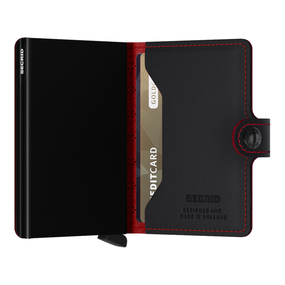 SECRID Miniwallet Leather - Fuel Black-Red