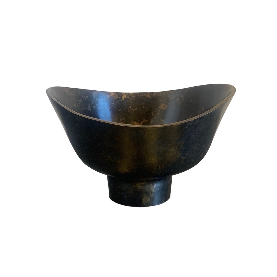 OBJECT Brass Simple Bowl Tall - Antique Black
