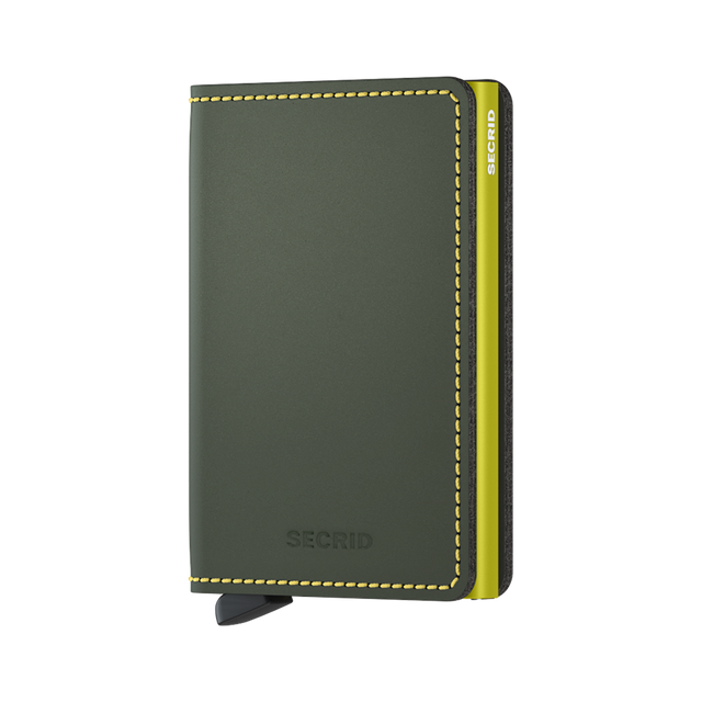 SECRID Slimwallet Leather - Matte Green & Lime