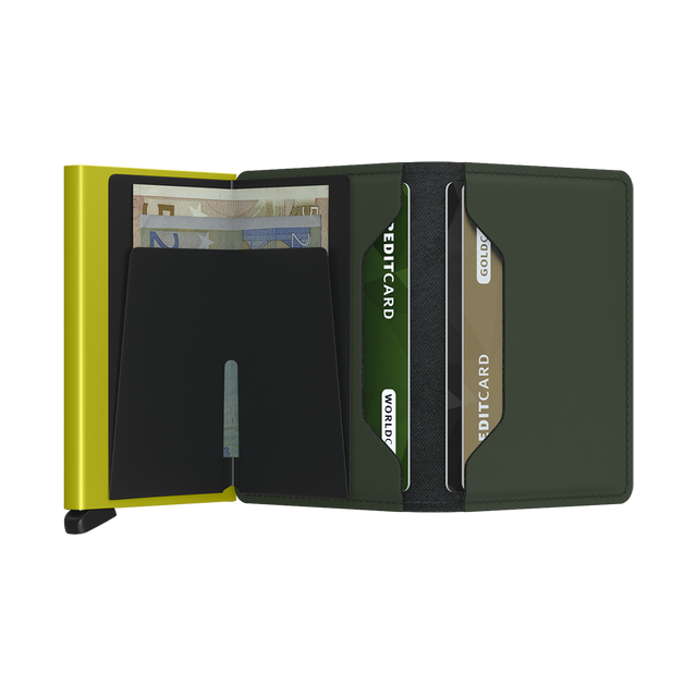 SECRID Slimwallet Leather - Matte Green & Lime