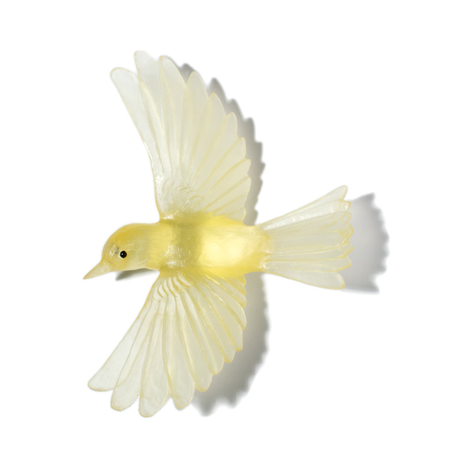 LUKE JACOMB STUDIO Cast Glass Bird - Yellowhead Citrine