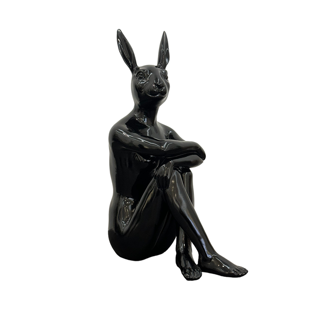 GILLIE AND MARC Resin Sculpture - Cool City Bunny Black | the OBJECT ROOM