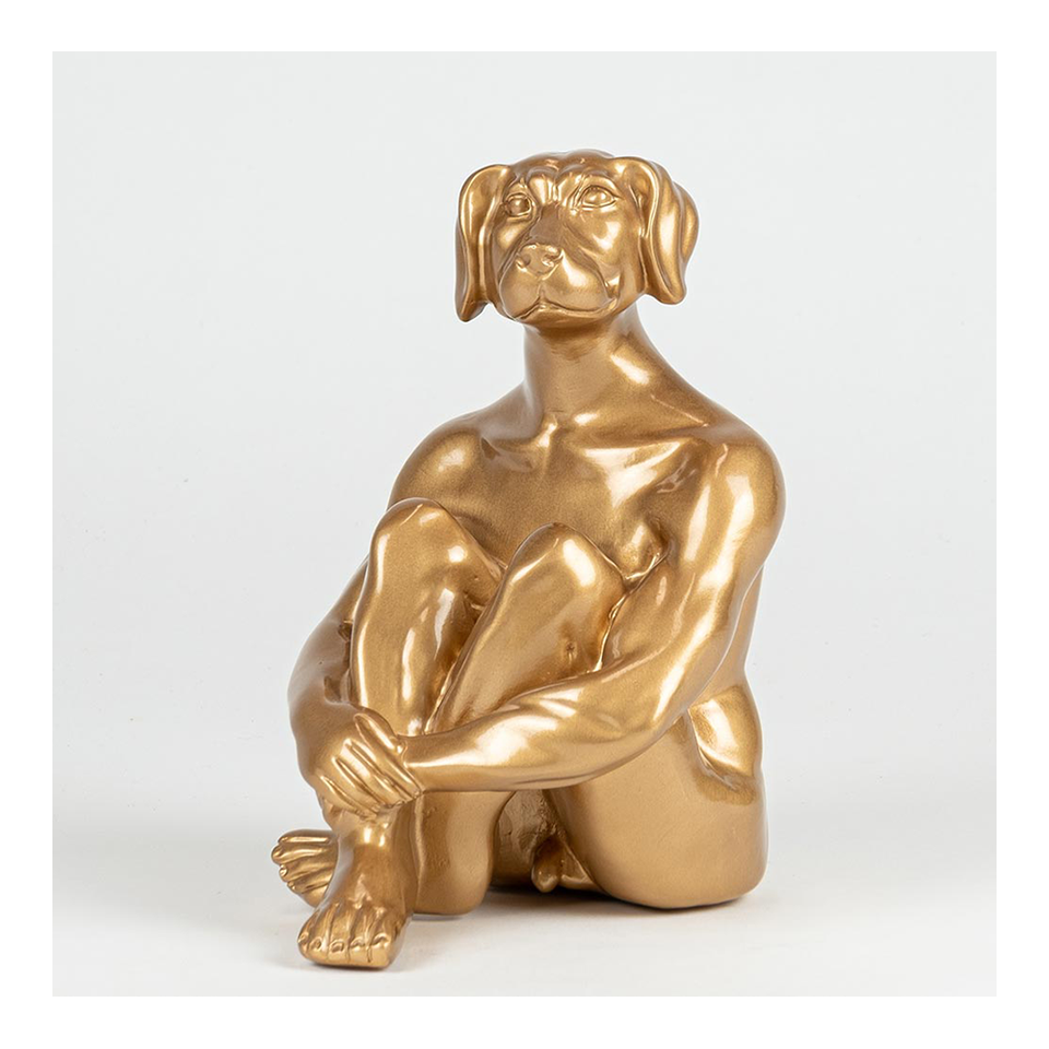GILLIE AND MARC Resin Sculpture - Cool Mini Dogman Gold