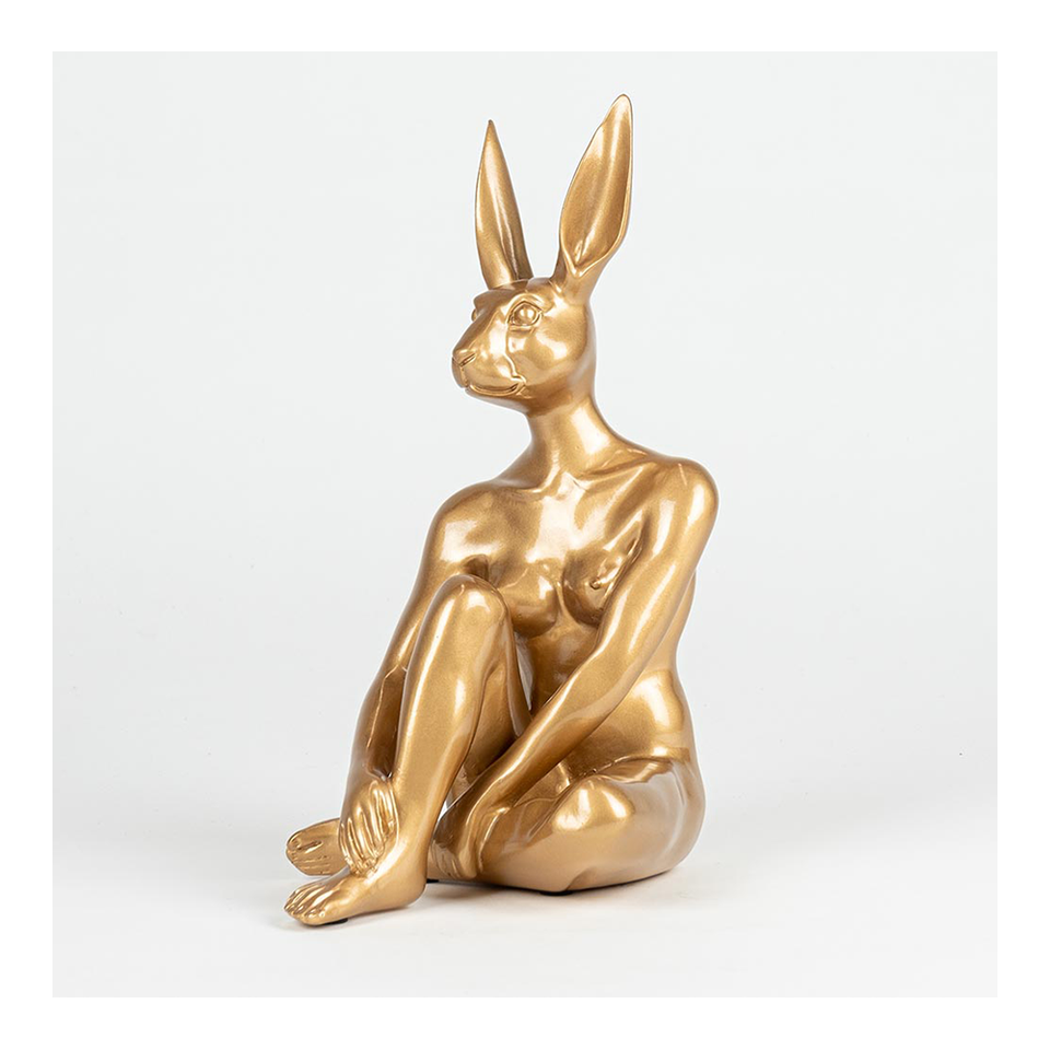 GILLIE AND MARC Resin Sculpture - Cool Mini Rabbitwoman Gold