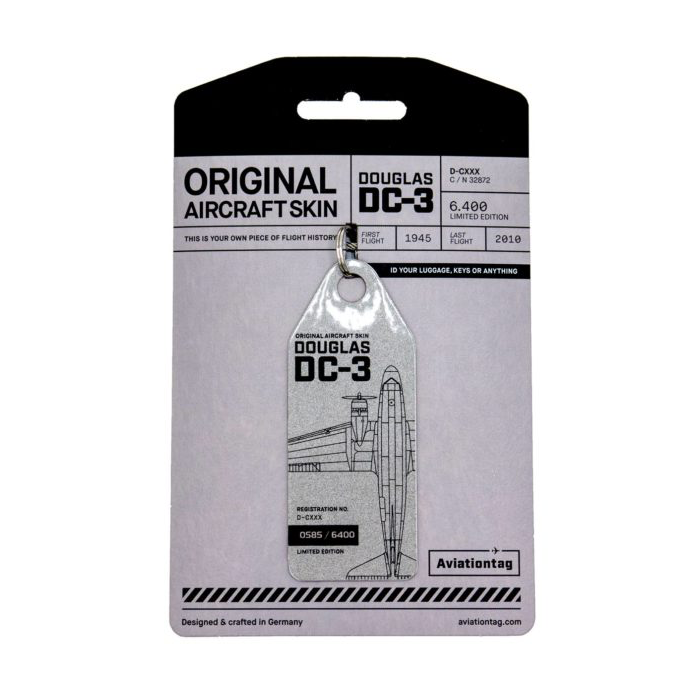 AVIATIONTAG Douglas DC-3 - D-CXXX - Silver (Candy Bomber) | the OBJECT ROOM