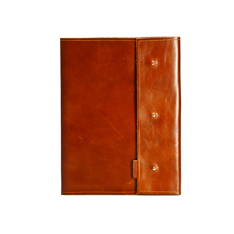 GOODJOB Notepad Holder A4 Dots - Leather Tan