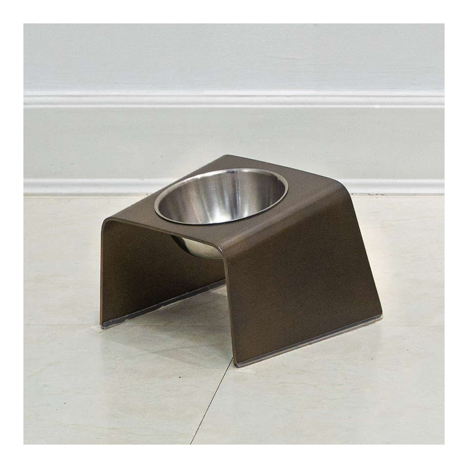 HOWDY HOUNDY Bend Elevated Feeder S - Dark Gold | the OBJECT ROOM