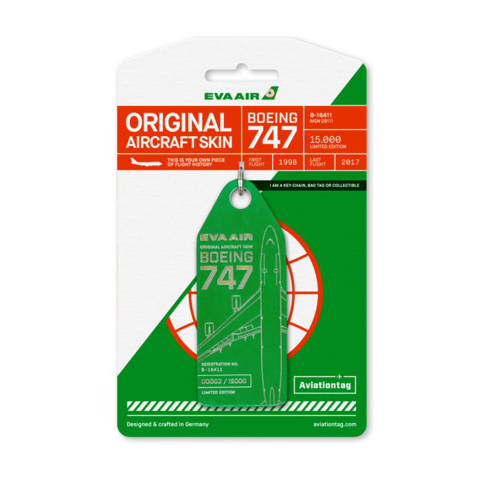 AVIATIONTAG Boeing 747 - B-16411 - Green (EVA Air) | the OBJECT ROOM