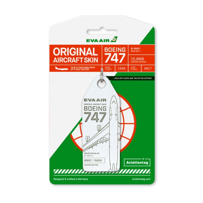 AVIATIONTAG Boeing 747 - B-16411 - White (EVA Air) | the OBJECT ROOM