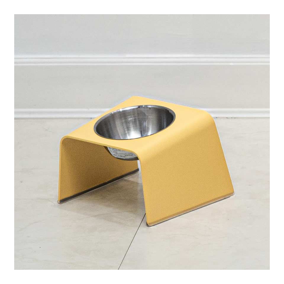 HOWDY HOUNDY Bend Elevated Feeder S - Egg Yellow