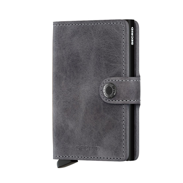 SECRID Miniwallet Leather - Vintage Grey-Black | the OBJECT ROOM