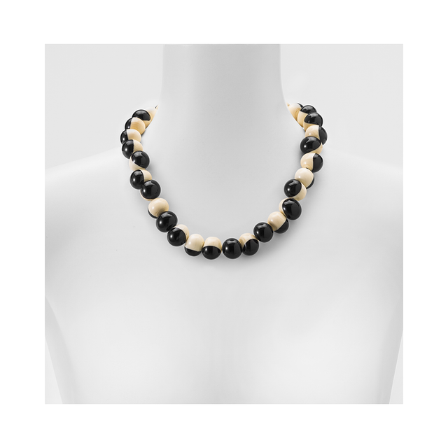 MARINA E SUSANNA SENT Glass Necklace - Macchia Ivory Black