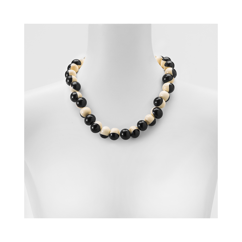 MARINA E SUSANNA SENT Glass Necklace - Macchia Ivory Black | the OBJECT ROOM