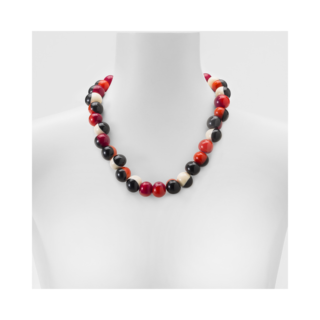 MARINA E SUSANNA SENT Glass Necklace - Macchia Ivory Red Orange