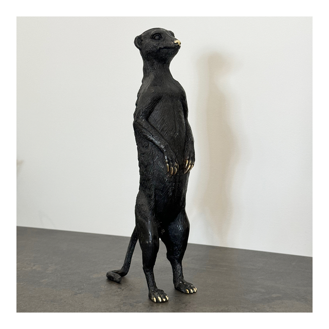 OBJECT Brass Meerkat L - Black w Gold