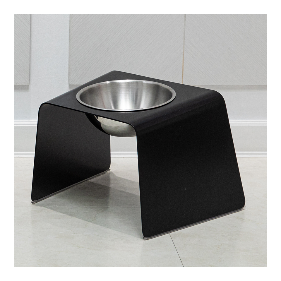 HOWDY HOUNDY Bend Elevated Feeder L - Onyx Black | the OBJECT ROOM