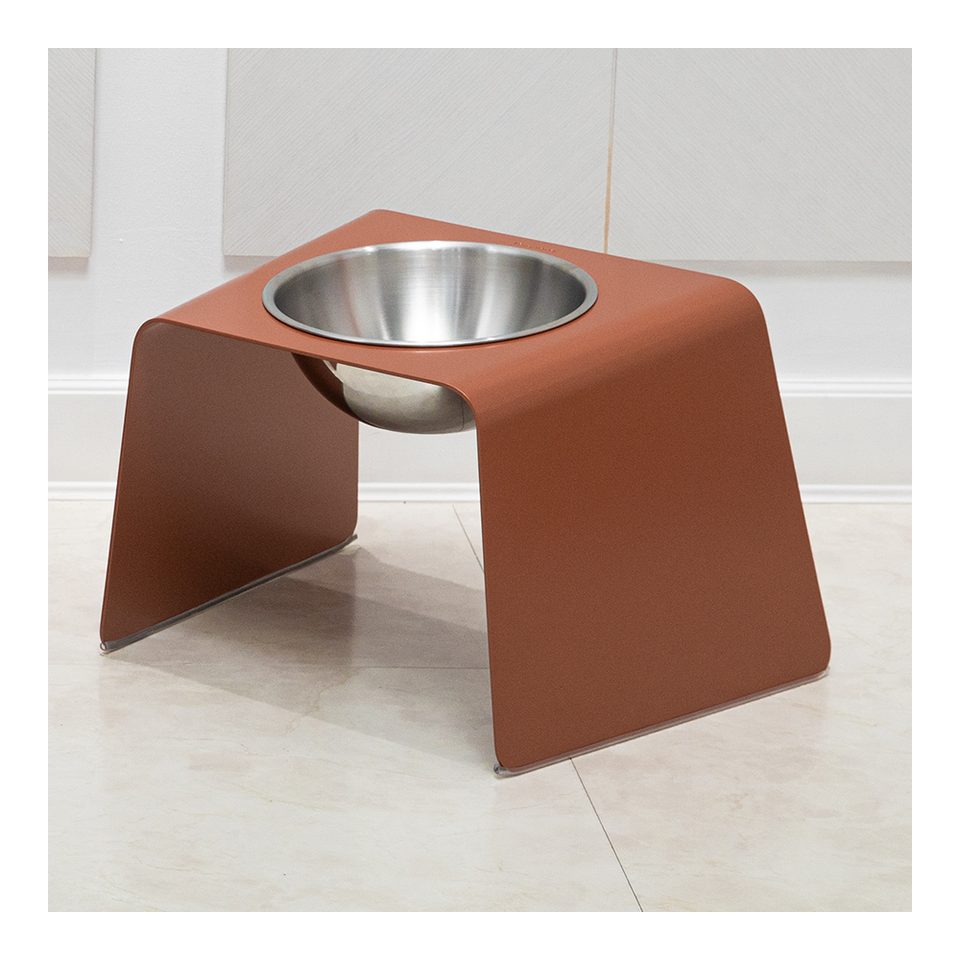 HOWDY HOUNDY Bend Elevated Feeder L - Peach Copper | the OBJECT ROOM