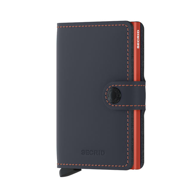 SECRID Miniwallet Leather - Matte Night Blue & Orange | the OBJECT ROOM