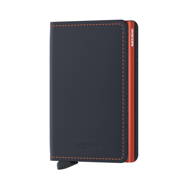 SECRID Slimwallet Leather - Matte Night Blue & Orange | the OBJECT ROOM