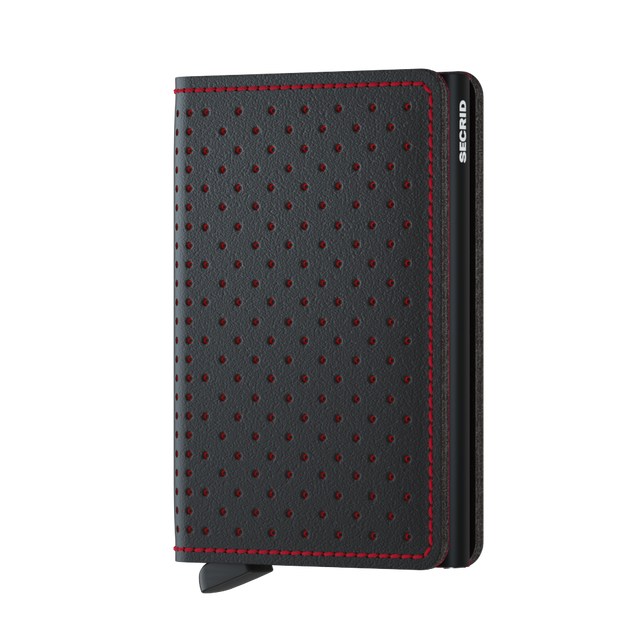 SECRID Slimwallet Leather - Perforated Black-Red | the OBJECT ROOM