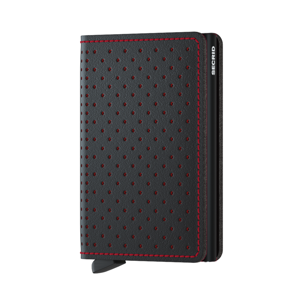 SECRID Slimwallet Leather - Perforated Black-Red | the OBJECT ROOM