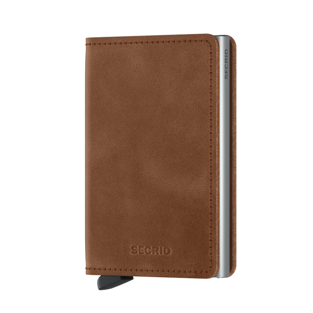 SECRID Slimwallet Leather - Vintage Cognac-Silver | the OBJECT ROOM