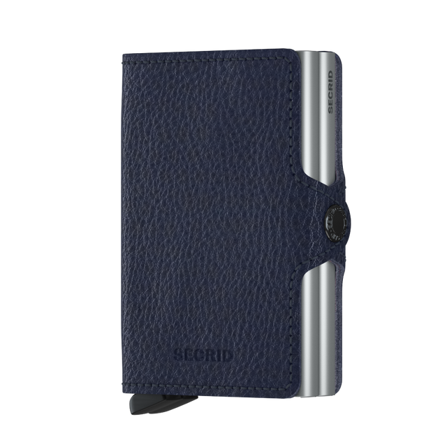 SECRID Twinwallet Leather - Veg Tanned Navy-Silver | the OBJECT ROOM