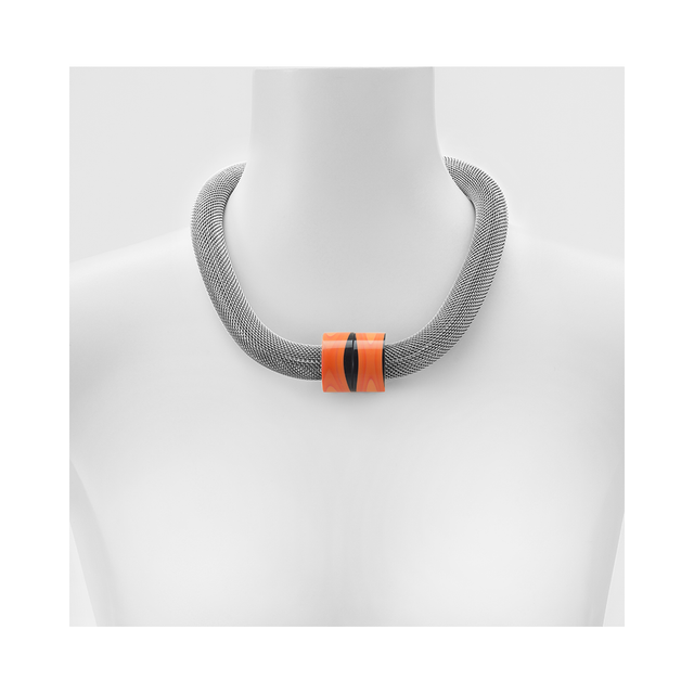 MARINA E SUSANNA SENT Glass Necklace - Twin Mesh Orange