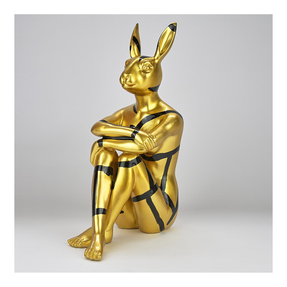 GILLIE AND MARC Resin Sculpture - Splash Pop City Bunny Golden Chic | the OBJECT ROOM